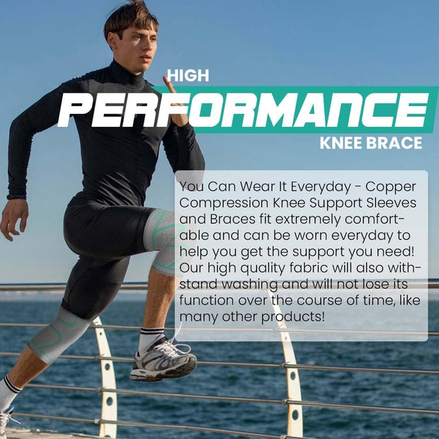 Modvel Compression Knee Brace for Women & Men, 2-Pack Knee Brace for Running Knee Pain, Knee Support Compression Sleeve, Workout Sports Knee Braces for Meniscus Tear, ACL & Arthritis Pain Relief