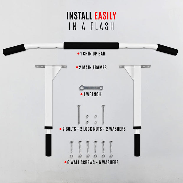 Yes4All Pull Up Bar Wall Mounted - Multifunctional Wall Mounted Pull Up Bar for Home Gym Workout Strength Training Equipment