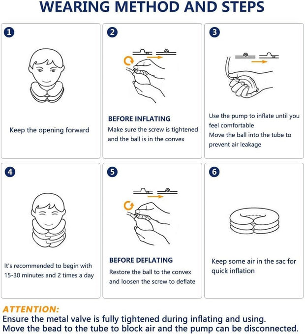 S Cervical Neck Traction Device for Instant Neck Pain Relief - Inflatable & Adjustable Neck Stretcher Neck Support Brace, Neck Traction Pillow for Home Use Neck Decompression