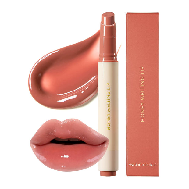 Nature Republic HONEY MELTING LIP PLUMPING (11 PINK) SOFT LIP STICK Tint & Plump Hydrating Gloss, Moisturizing balms, Volumizing formula & Sheer tint, Glowy Finish, korean make up