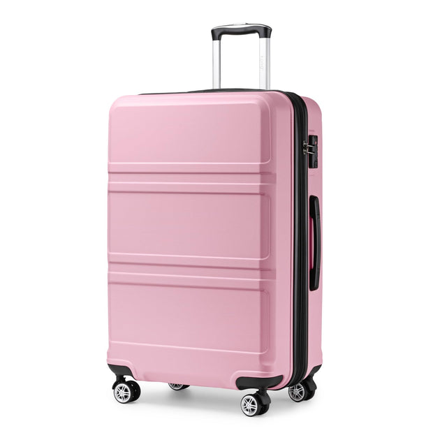 Kono 3 Piece Luggage Sets Expandable(only 28") Lightweight with Spinner Wheels TSA Lock Hardside Travel Rolling Suitcases 20in 24in 28in Carry on Pink