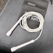 | White PVC Jump Ropes for Fitness 5MM | w/Unbreakable ABS Handles/Indoor/Outdoor Adjustable Speed Jump Rope | Skipping Rope for Men & Women & Boxing Jump Rope