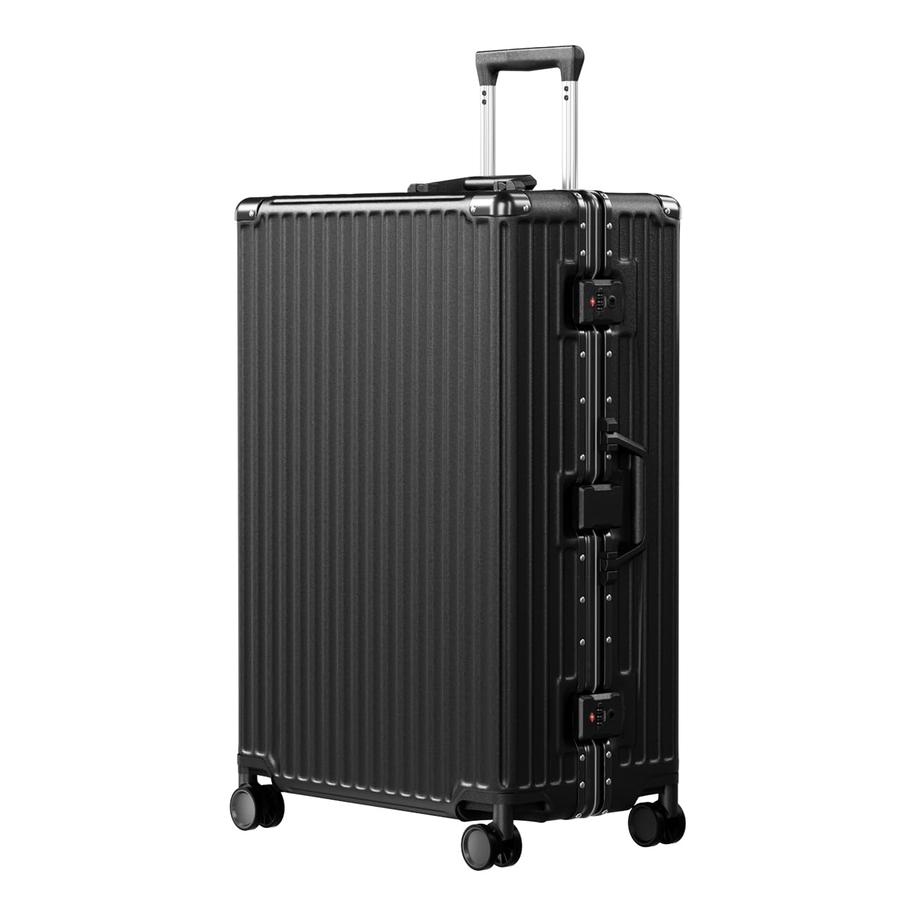 AnyZip Luggage Aluminium Frame Suitcase Hard Shell TSA Lock No Zipper 28In Black