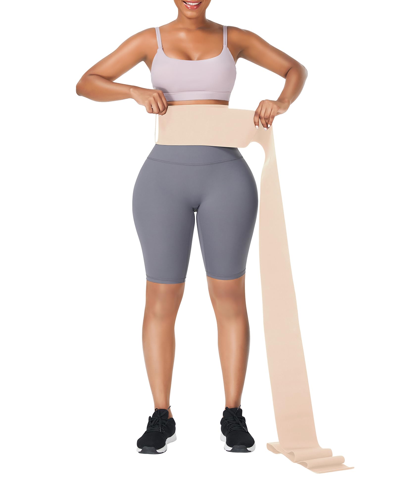 FeelinGirl Waist Trainer for Women Bandage Wrap Trimmer Belt Long Torso Tummy Wraps Belly Body Shaper Waist Trimmer Belt