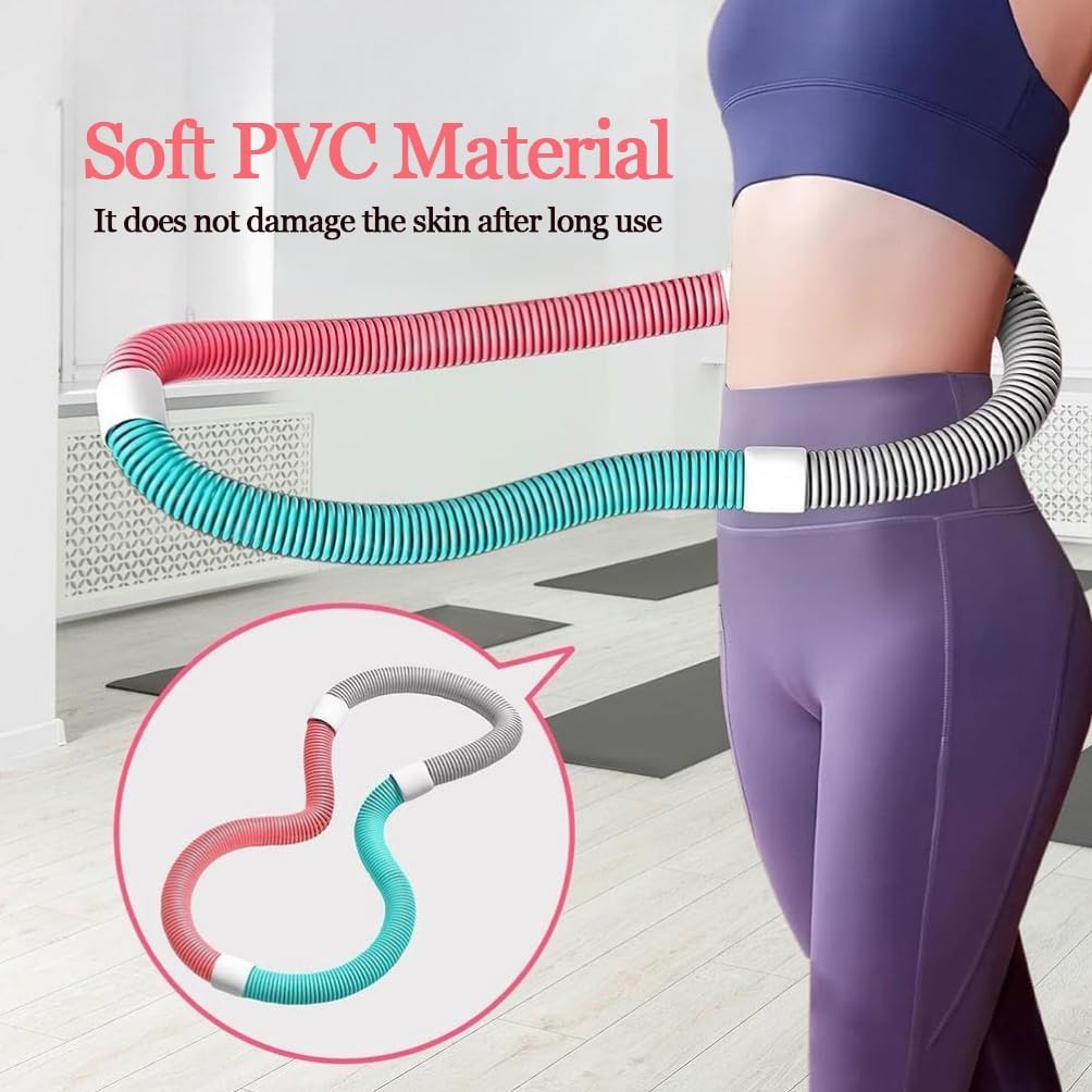 2025 New Soft Spring Exercise Hoop for Adults, Foldable Fitness Hoop, Waist-Friendly Design, Portable Slimming Exercise Equipment, Spring Fitness Circle for Home and Travel (1kg)