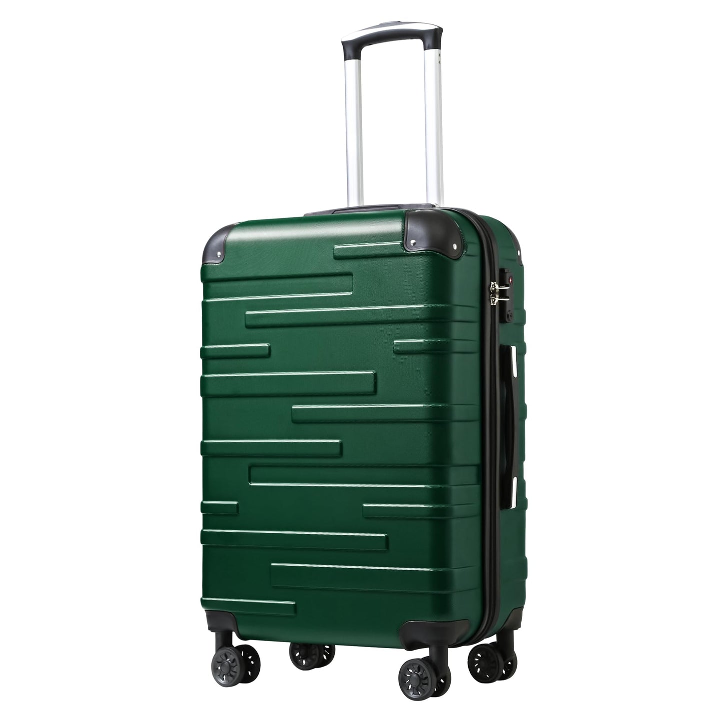 Coolife Luggage Expandable(only 28") Suitcase 3 Piece Set with TSA Lock Spinner 20in24in28in (lake blue)
