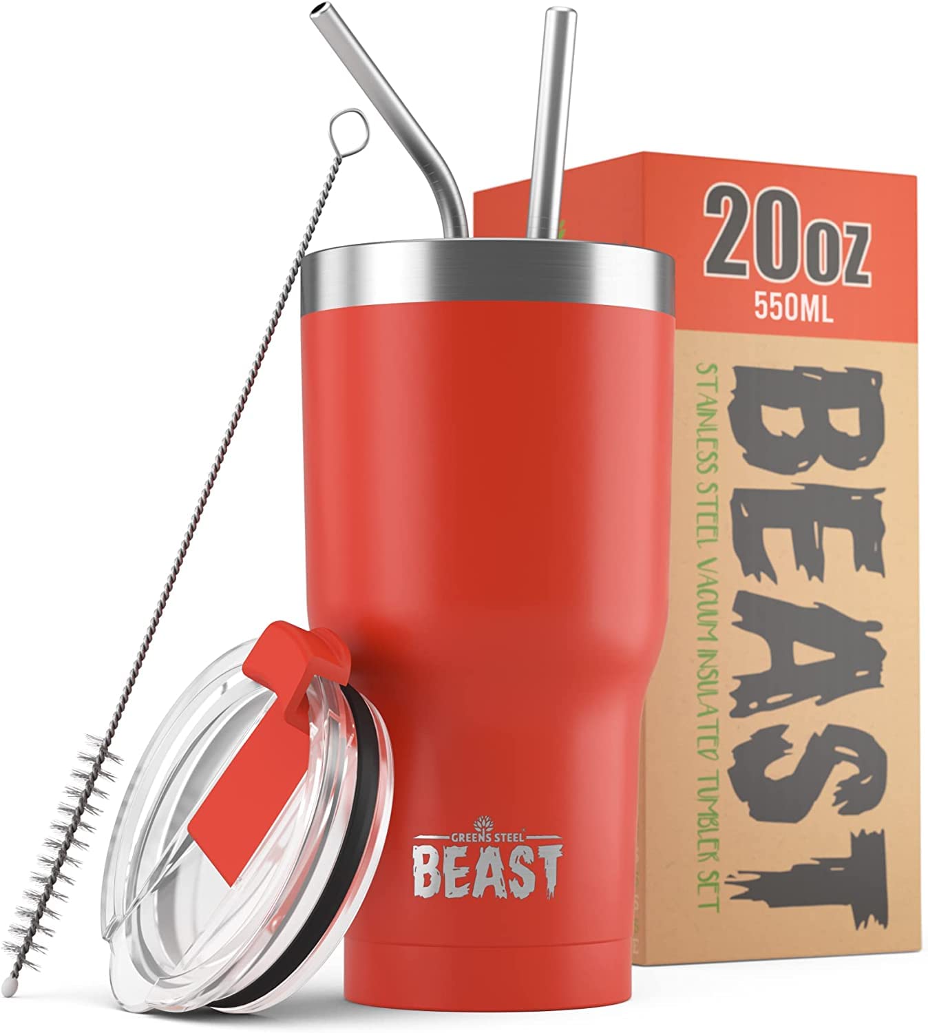 Beast 50 oz Tumbler Stainless Steel Vacuum Insulated Coffee Ice Cup Double Wall Travel Flask (Arctic White)