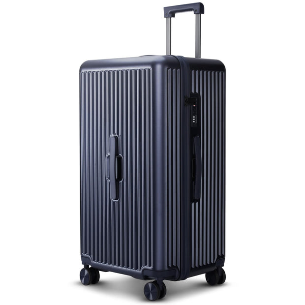 Trunk Luggage, 28 Inch Checked Luggage with Spinner Wheels, Lightweight PC Hard Shell Large Suitcase with TSA Lock, Removable Dividers (Black, 1PC)