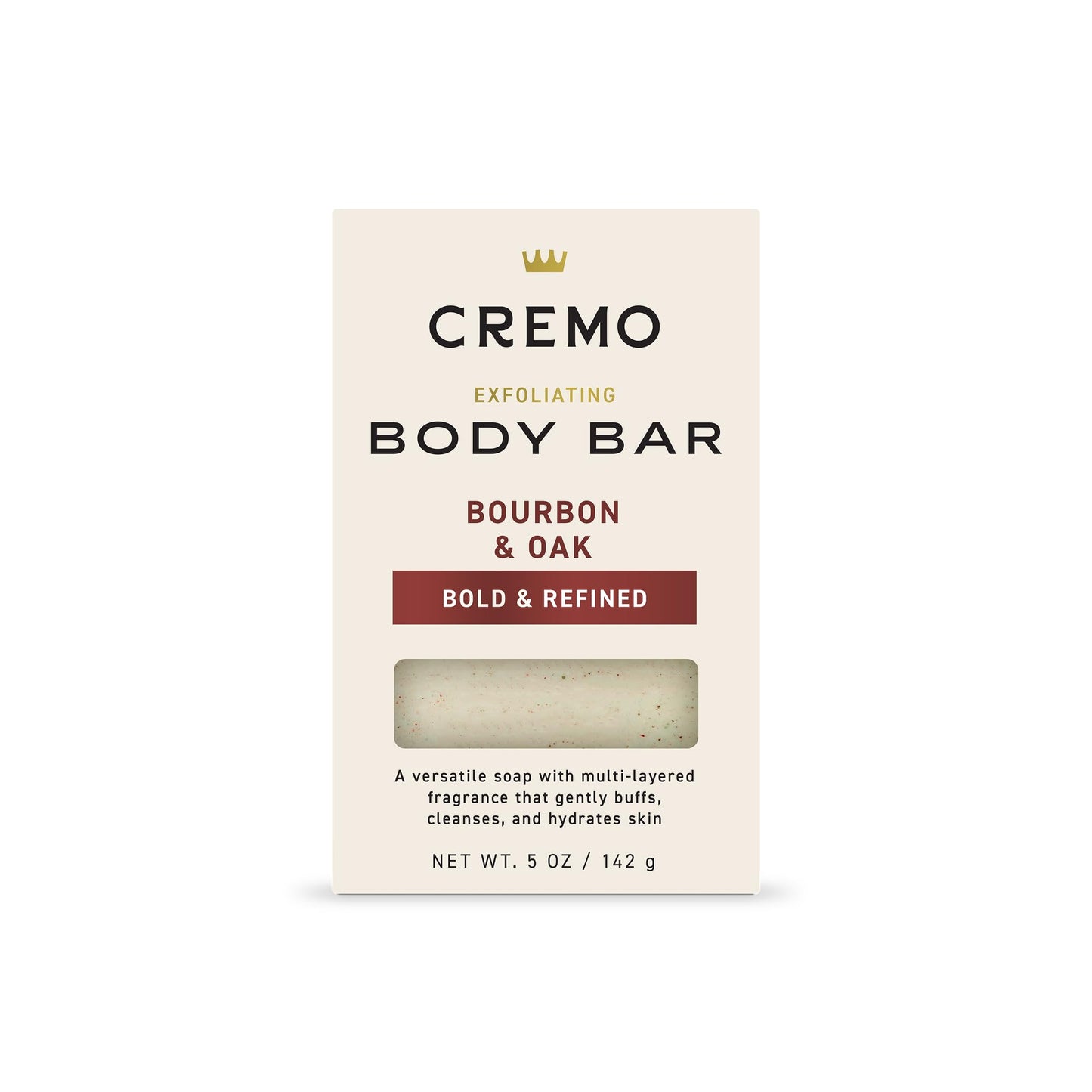 Cremo Exfoliating Body Bar for Men, Palo Santo Scent, Multi-Layered Fragrance That Buffs, Cleanses and Hydrates Skin, 5oz