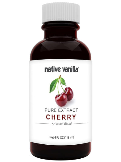 Native Vanilla - Pure Cherry Extract - 4 Fl Oz - Perfect for Cooking, Baking, and Dessert Crafting