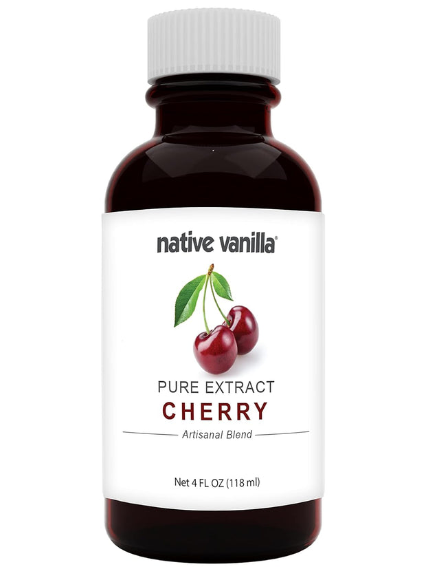 Native Vanilla - Pure Cherry Extract - 4 Fl Oz - Perfect for Cooking, Baking, and Dessert Crafting