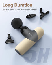 Mini Massage Gun, Percussion Muscle Massager for Back Pain Relief, Compact Sports Travel Massage Gun with 6 Massage Heads 4 Speeds, Gift for Her, Home, Athletes