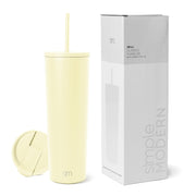 Simple Modern Insulated Tumbler with Lid and Straw | Iced Coffee Cup Reusable Stainless Steel Water Bottle Travel Mug | Gifts for Women Men Her Him | Classic Collection | 24oz | Midnight Black