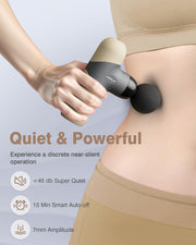 Mini Massage Gun, Percussion Muscle Massager for Back Pain Relief, Compact Sports Travel Massage Gun with 6 Massage Heads 4 Speeds, Gift for Her, Home, Athletes