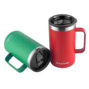 KXIAOCHEN 20oz Insulated Coffee Mug with Lid, Stainless Steel Coffee Cup, Double Wall Vacuum Coffee Tumbler with Handle, Premium Thermal Travel Coffee Mug (Navy Blue)