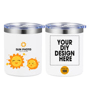 Personalized Custom Tumbler Print in USA 12oz Stainless Steel Travel Coffee Cup with Lid & Straw Double Wall Insulated Mug With Colorful Text Logo Photo