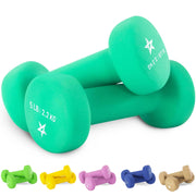 Yes4All Neoprene Coated Dumbbell Hand Weight Sets of 2 - Multiple Weight Options with 15 Colors, Anti-roll, Anti-Slip, Hexagon Shape