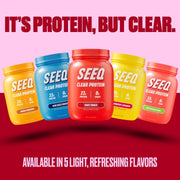 SEEQ Clear Protein Powder - Fruit Punch - 25 Servings - 22g Clear Whey Protein Isolate - Zero Sugar - 0g Lactose - Allergen Friendly - GLP1 Support - Bone Health - Muscle Post Workout Recovery