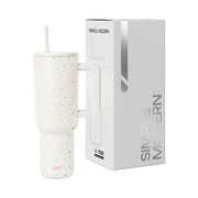 Simple Modern 40 oz Trek Tumbler with Handle and Straw Lid | Cup Holder Friendly Insulated Stainless Steel Travel Mug | Blue Dune