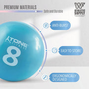 WF Athletic Supply Weighted Toning Ball, Soft Weighted Exercise Ball, Soft Medicine Balls for Exercise, Yoga, Pilates & Physical Therapy, 6, 8, 10 LB, Option Available in Single, Pair & Set with Rack