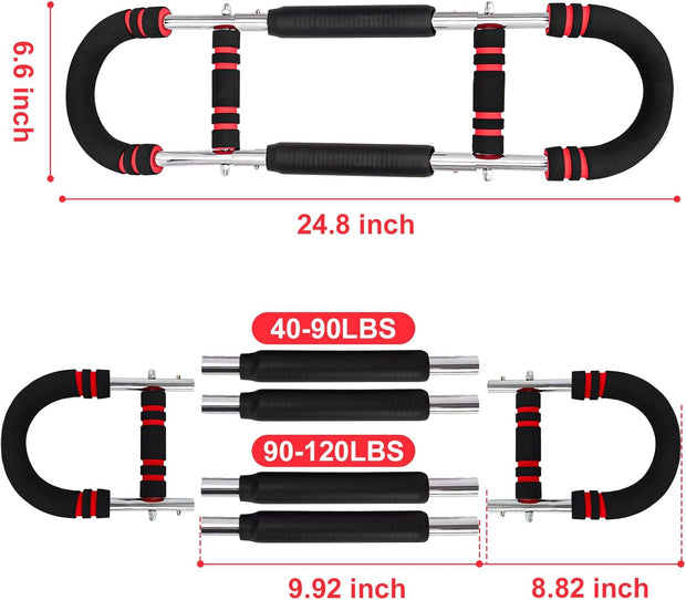 Mr Sculpt Gorilla Bar Twister Arm Trainer 40-90lb & 90-120lb Adjustable Chest Workout Equipment | Portable Power Twister Bar for Men | Home Gym Equipment | Arm & Forearm Strength Trainer