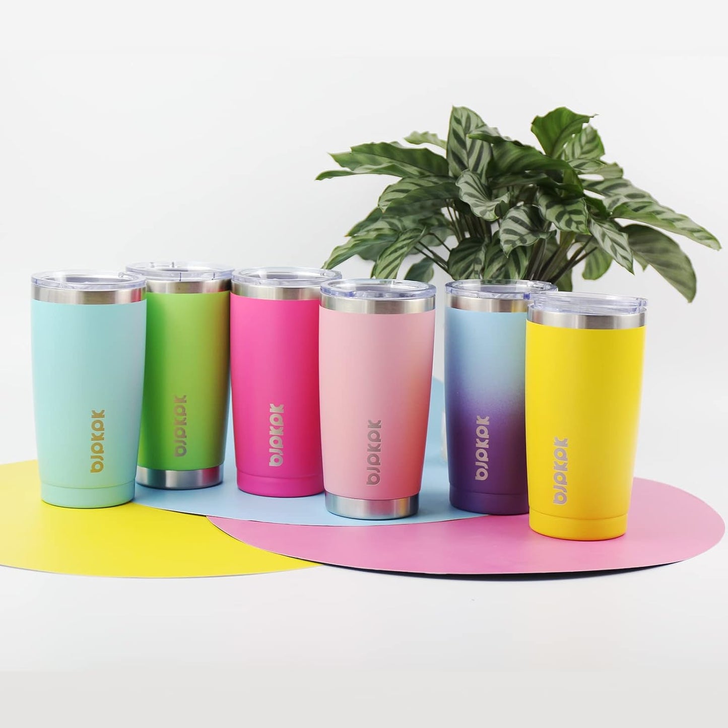 BJPKPK Insulated Stainless Steel Tumbler, Coffee Cup with Lid and Straw, Double Wall Vacuum Travel Mug, Powder Coated Leakproof Tumbler Cup,Oasis