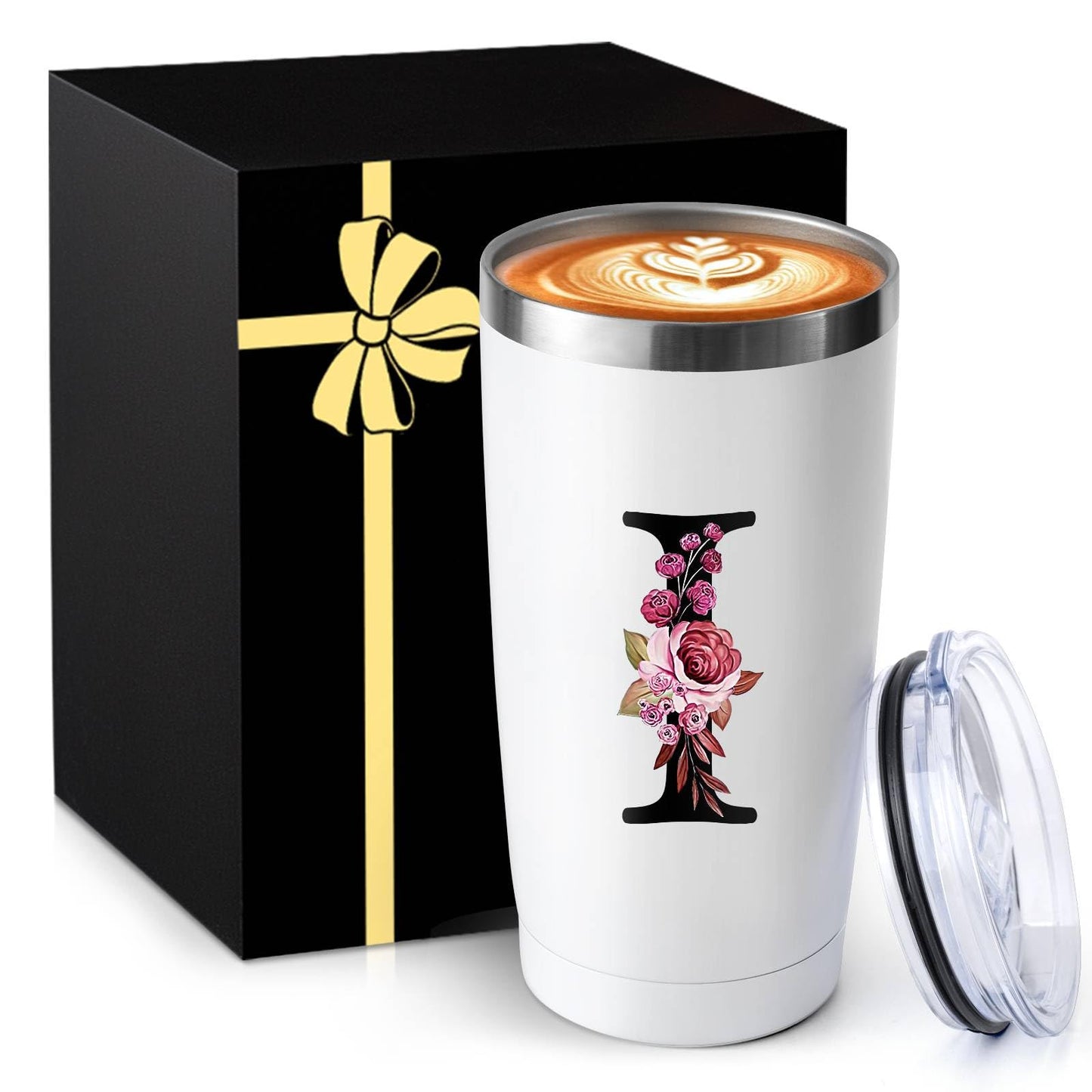 20 Oz Insulated Coffee Cup with Lid Car Tumbler Travel Mug Women Wife Husband Happy Birthday Wedding Romantic Gift Best Cool Day Personalized Unique Special Cute Custom Christmas Xmas Valentines Ideal