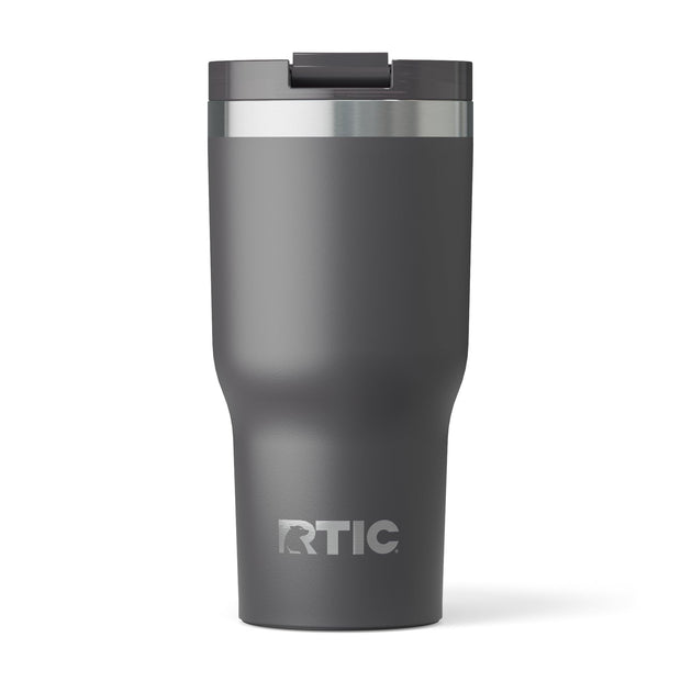 RTIC 30oz Essential Tumbler with Lid, Insulated, Stainless Steel, Metal, Double Wall Vacuum-Insulation, Ceramic Lined, Travel Cup for Iced Coffee, Tea, Hot and Cold Drink, Graphite