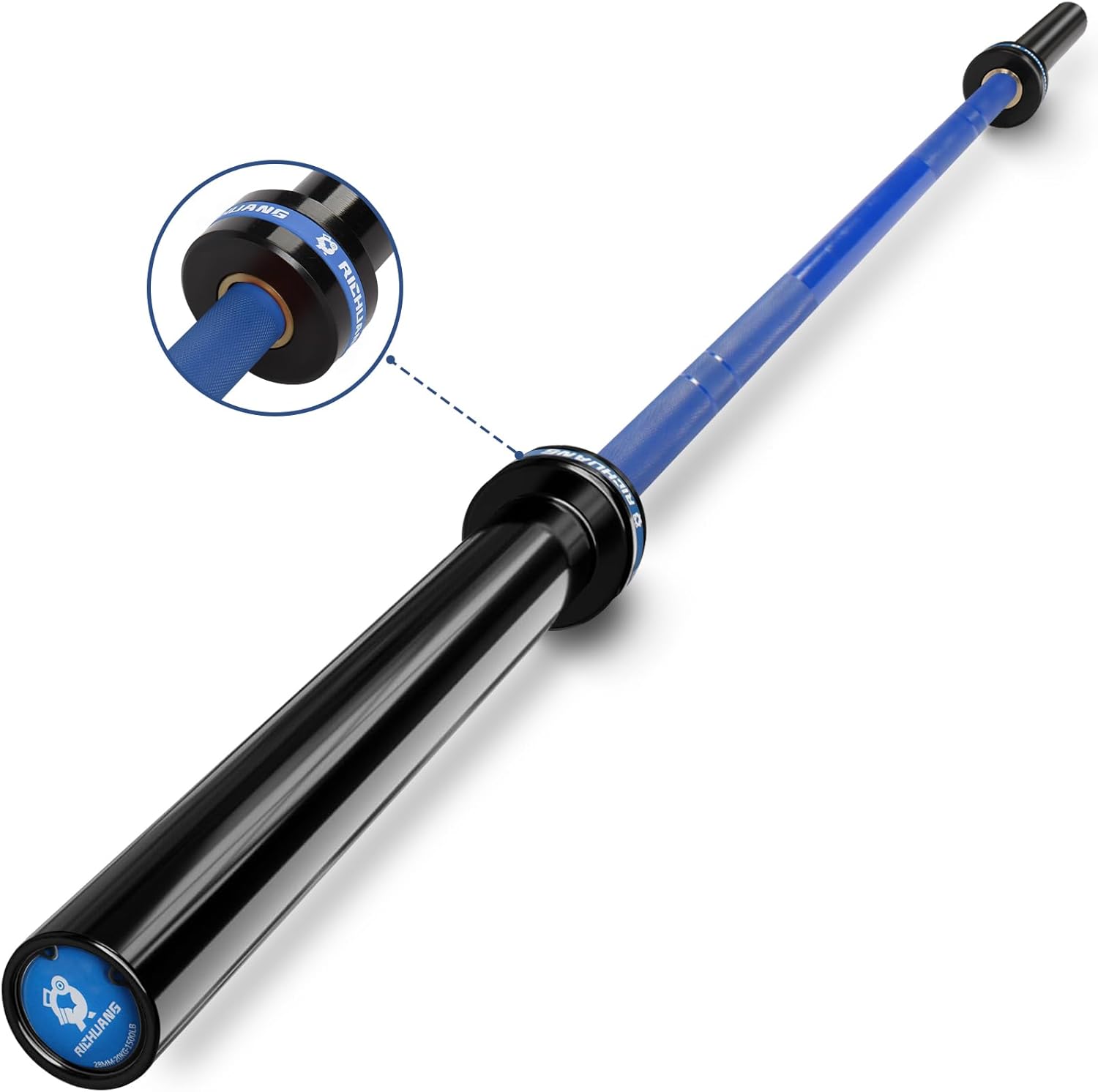7ft Olympic Barbell – 1500LB Capacity 45LB Weightlifting Bar, 28mm Olympic Bar with Bearings, Fits 2" Plates, Alloy Steel Power Bar for Home Gym Strength Training