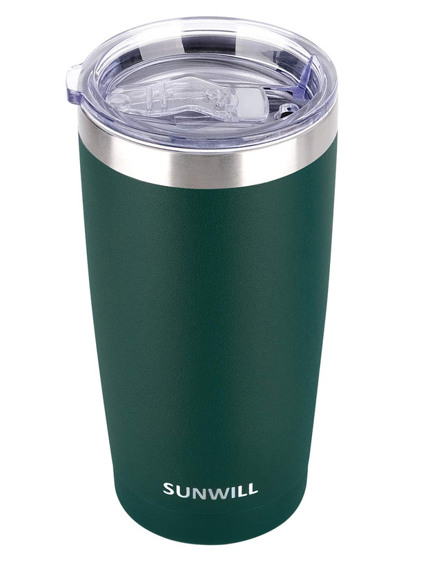 SUNWILL Travel Coffee Tumbler 20 oz, Insulated Mug with Lid, Stainless Steel Cup for Outdoor, Powder Coated Navy
