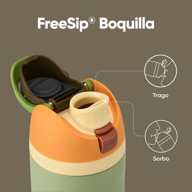 Owala FreeSip Insulated Stainless Steel Water Bottle with Straw, BPA-Free Sports Water Bottle, Great for Travel, 24 Oz, Camo Cool