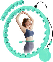 Weighted Hula Circle with 32 Links(66 Inch), Sweet Weight Ball, for Adults Weight Loss, Infinity Fitness Hoop Plus Size, for Women Smart Exercise Equipment