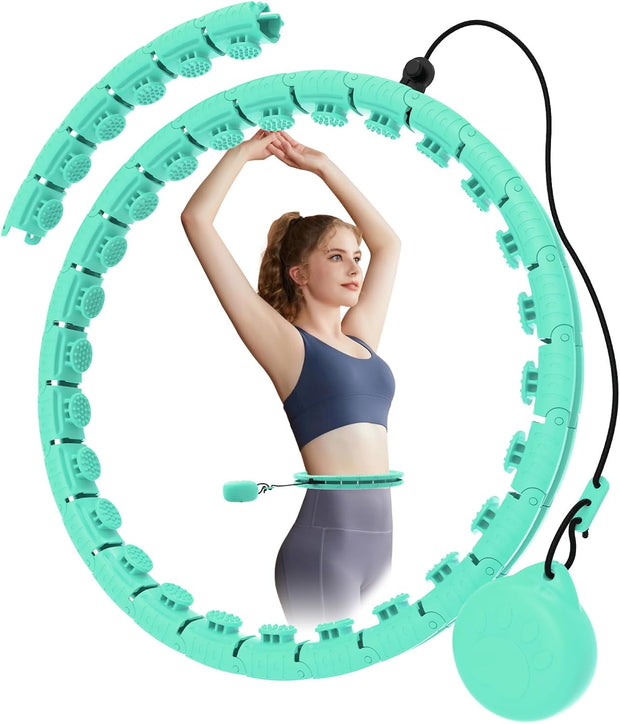 Weighted Hula Circle with 32 Links(66 Inch), Sweet Weight Ball, for Adults Weight Loss, Infinity Fitness Hoop Plus Size, for Women Smart Exercise Equipment