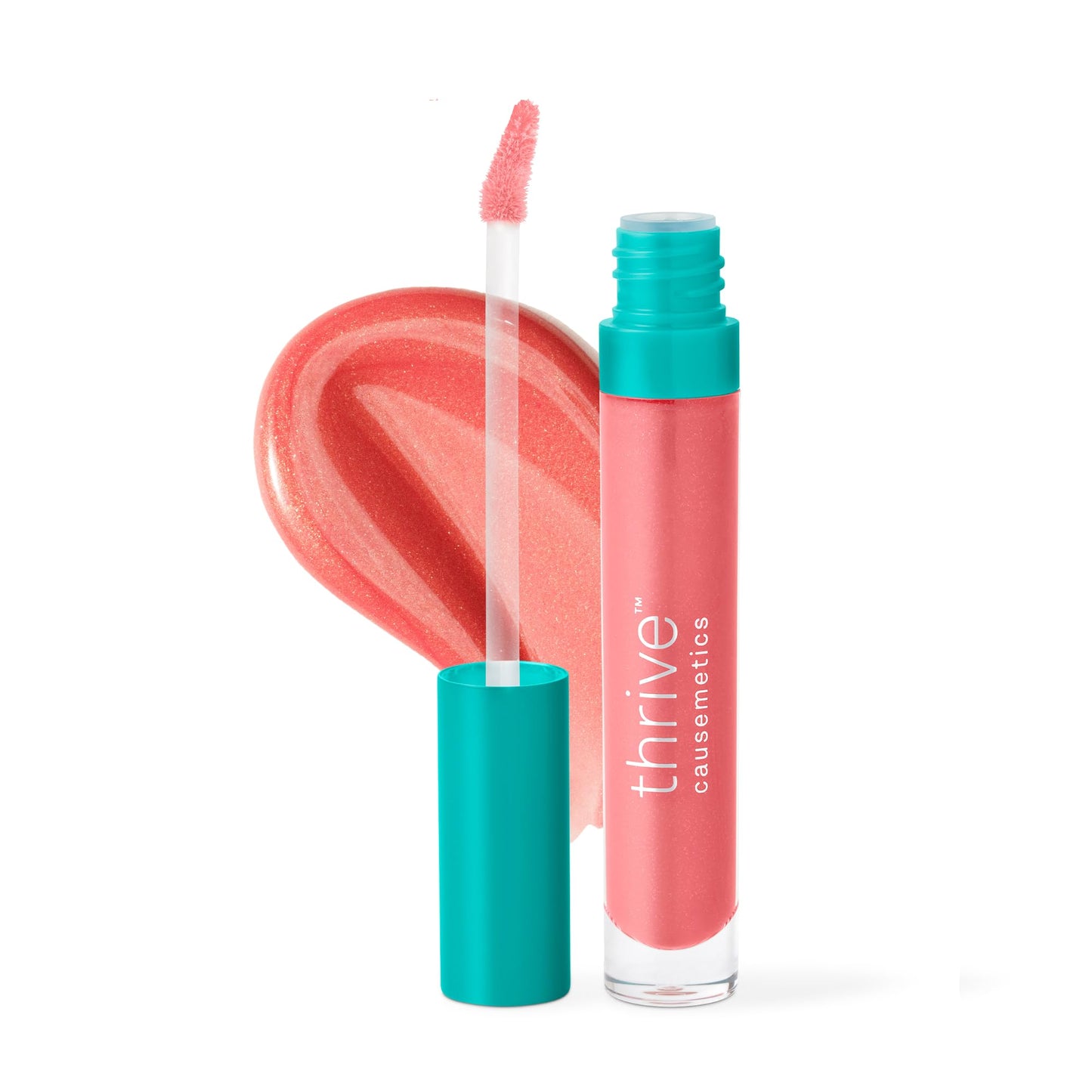 Thrive Causemetics Sheer Strength Lip Plumping Peptide Gloss, Lip Plumper with Vitamin E, Peptides, Plumps, Smooths & Hydrates Lips, High Shine, Vegan & Cruelty Free, Kaisa (Dusty Rose)