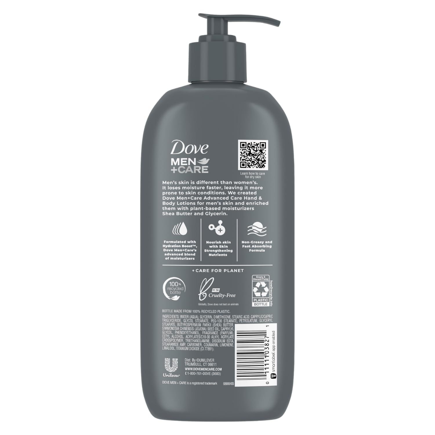 Dove Hand & Body Lotion, Men+Care Value Pack – Everyday Skin Comfort Formula with Shea Butter & Jojoba Oil, Refreshing Lotion for Dry Skin, 13.5 Fl Oz (Pack of 2)