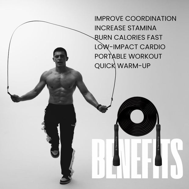 Speed Jump Rope by Dayan Kolev, 5mm PVC Skipping Rope, Great for Beginners and Advanced Athlets, Designed for Fitness, Cardio, Boxing & CrossFit, Adjustable length with Unbreakable Handles