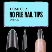TOMICCA Short Coffin Nail Tips, 240Pcs Acrylic Half Cover Nail Tips Coffin, No C Curve Full Matte Gel Nail Tips Short, Nail Extension Tips for Beginner and Professional 12 Sizes