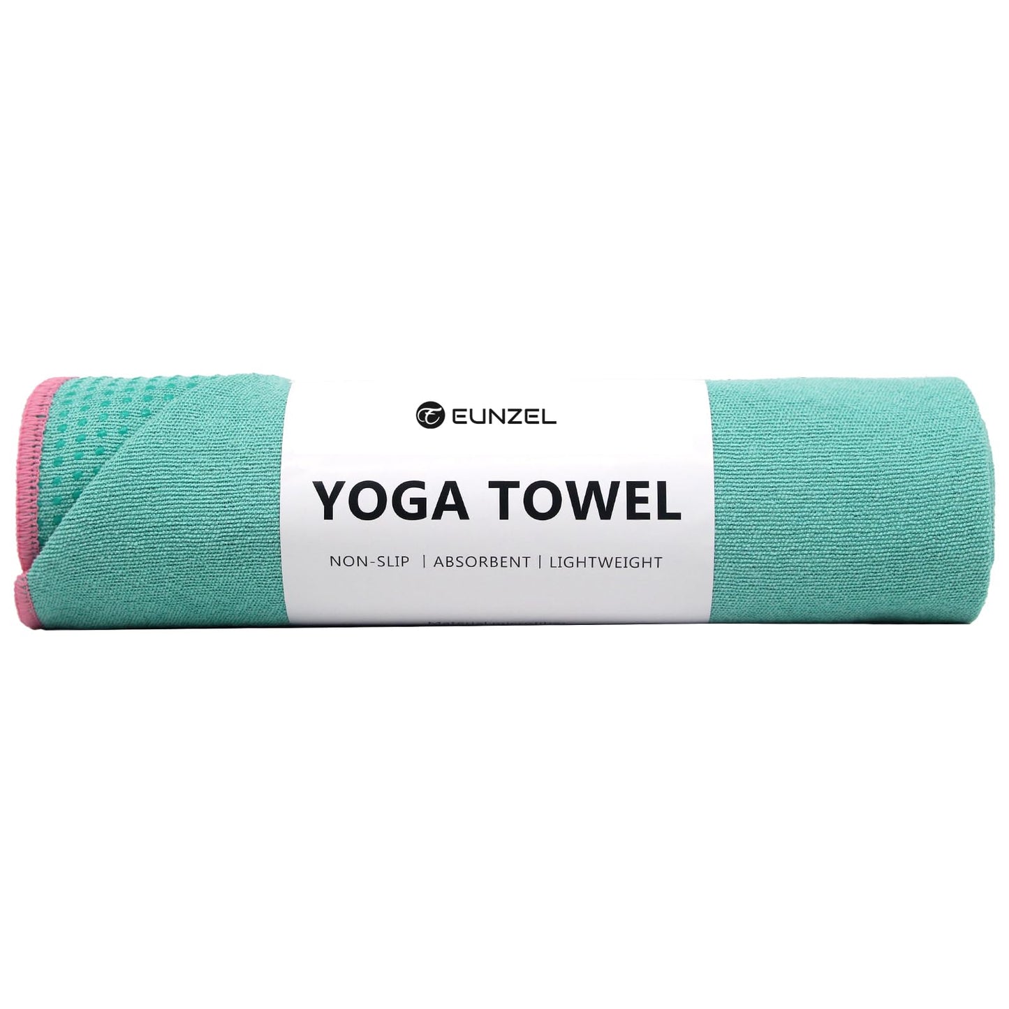 Eunzel Hot Yoga Towel - Microfiber Non Slip Yoga Mat Towel with Grip Dot Sweat Absorbent Towel for Hot Yoga, Pilates and Fitness 72" x 24", Dark Cyan/Orange