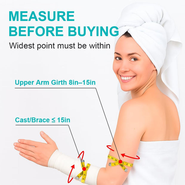 Waterproof Leg Cast Cover for Showering, Reusable Shower Sleeve for Lower Leg After Surgery, Watertight Non-Slip Adult Fracture Protector Bag, Water Proof Medical Covers for Calf/Ankle/Wound/Bandages