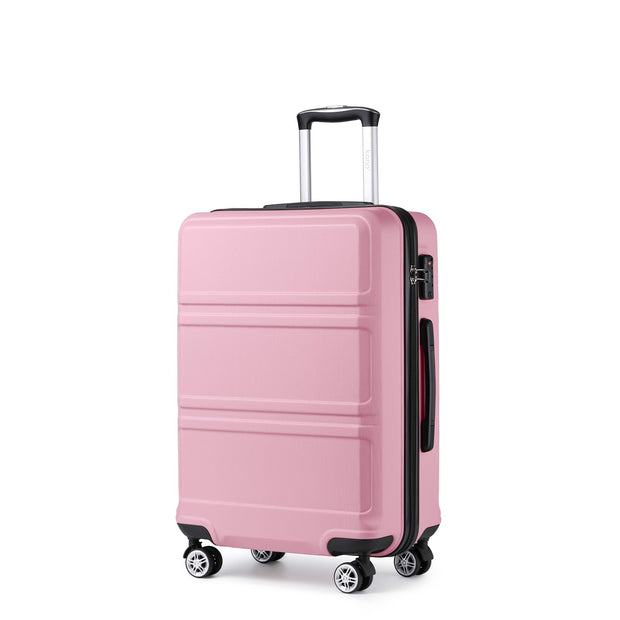 Kono 3 Piece Luggage Sets Expandable(only 28") Lightweight with Spinner Wheels TSA Lock Hardside Travel Rolling Suitcases 20in 24in 28in Carry on Pink