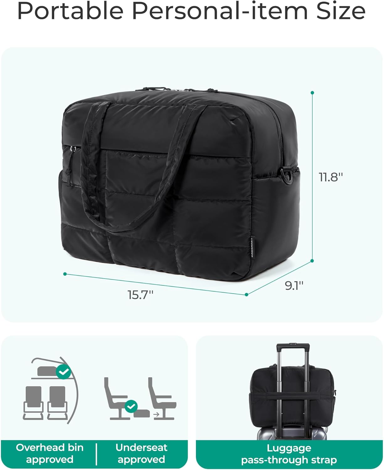BAGSMART Gym Bag for Women, 23L Carry on Travel Duffle Bag, Water-resistant Weekender with Shoe Compartment, Camel
