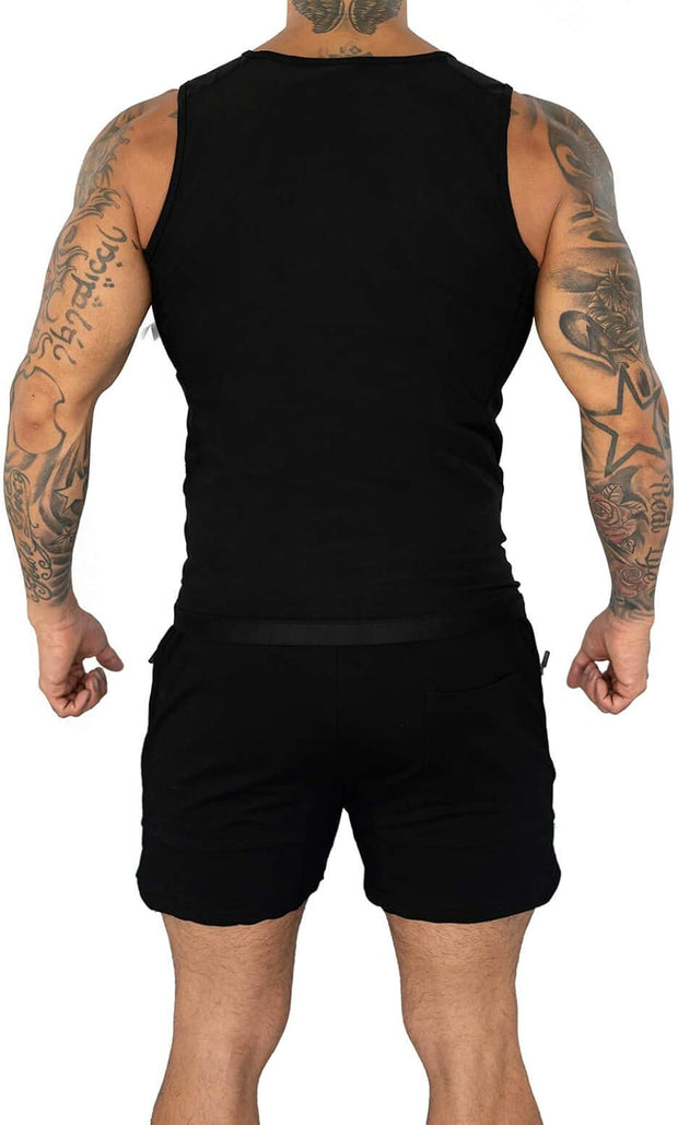 Kewlioo Men's Heat Trapping Zipper Sweat Enhancing Vest - Sauna Suit Shirt Compression Vest Shapewear Top for Gym Exercise