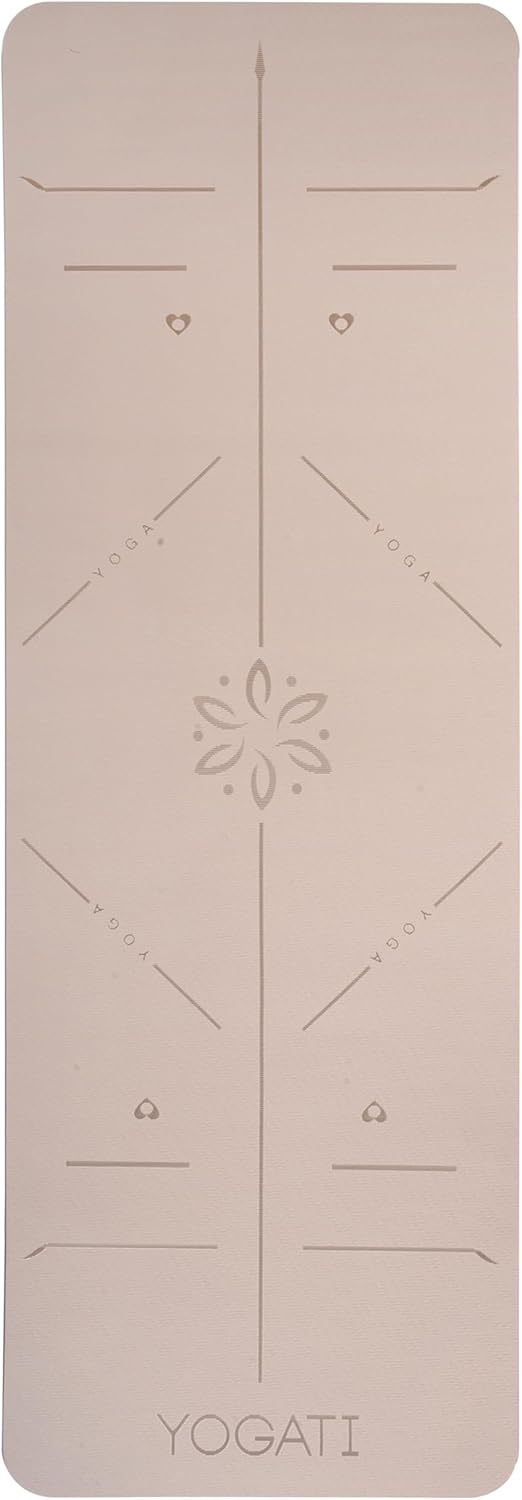 Yoga Mat with Alignment Lines. Yoga Mats with carry strap perfect for Pilates and Fitness Workout, Eco Friendly Non Slip Thick Yoga Mats for women and men - Yoga Matt.