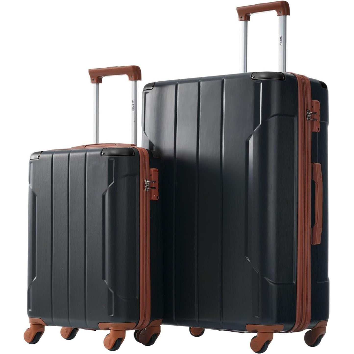 Merax Luggage Sets 3-Piece Hardshell with Spinner Wheels Lightweight Suitcase with Corner Guards (Green, 20/24/28)