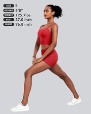 Womens Sports Bras 5 Packs - Square Neck Longline Workout Crop Tank Tops Padded Yoga Camisole with Built in Pads