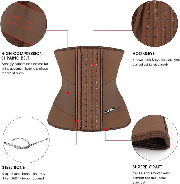 KIMIKAL Women Waist Trainer Corset Belt: Under Clothes Sport Tummy Control Long Torso Shapewear