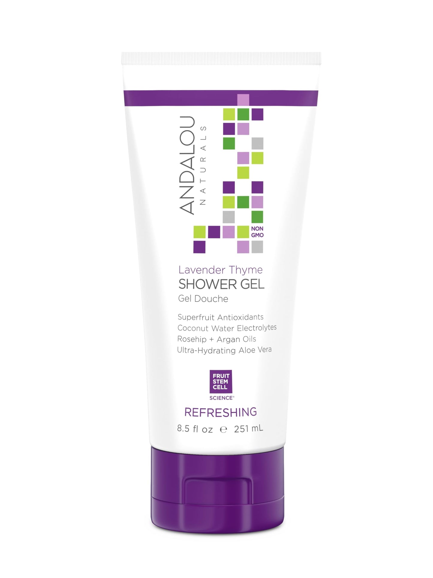 Andalou Naturals Body Wash, Clarifying Grapefruit Shower Gel, Gentle Exfoliating Salicylic Acid Body Wash with Tea Tree & Witch Hazel, Targets Back Acne, Blemishes & Excess Oil, 8.5 fl oz