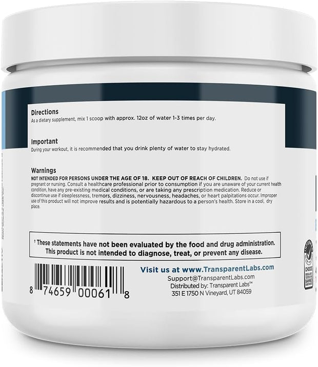 Transparent Labs Hydrate Naturally Sweetened Electrolytes Powder - Hydration Powder Electrolytes with Coconut Water, Calcium, Taurine, & Potassium - 40 Servings, Tropical Punch