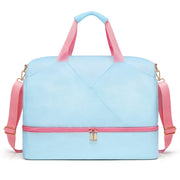 Sports Gym Bag for Women, Travel Duffle Bag with Shoe Compartment & Wet Pocket, Fitness Yoga Bag Weekender Overnight Bag Small