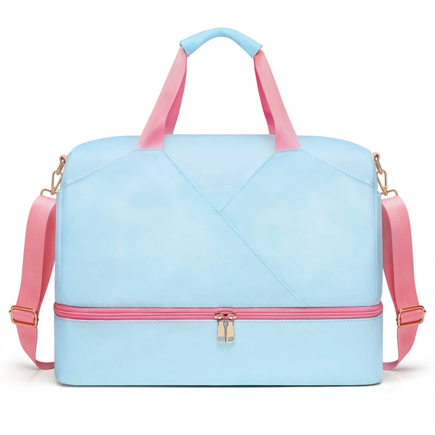 Sports Gym Bag for Women, Travel Duffle Bag with Shoe Compartment & Wet Pocket, Fitness Yoga Bag Weekender Overnight Bag Small